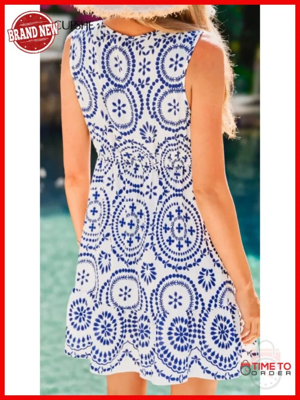 Women's Paisley Print Plunging V Neck Cutout Sleeveless Ruffle Beach Coverup